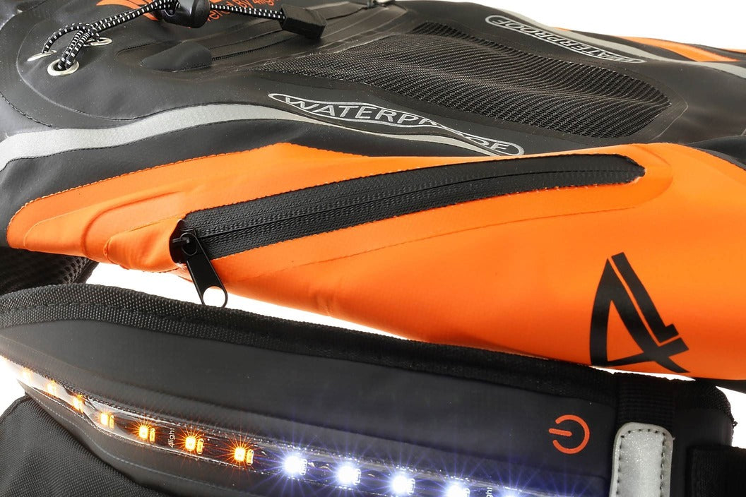 Wodoodporny plecak 20L Firedry ze światłami LED szary z żółtym - Shift Seven